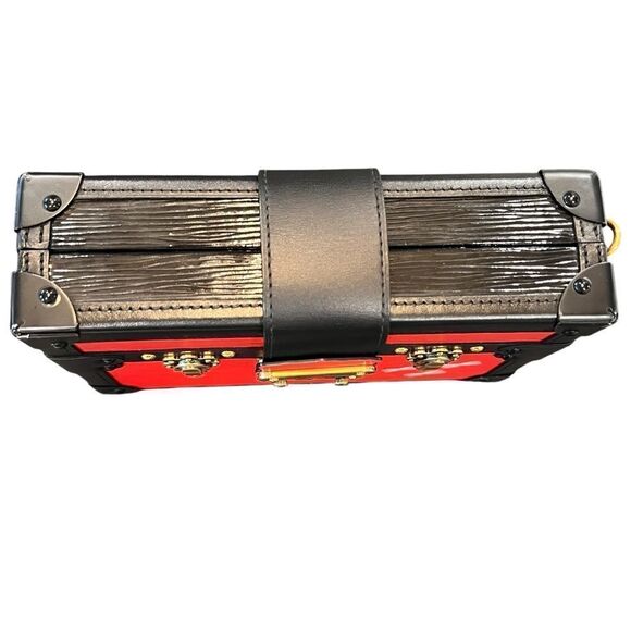 Louis Vuitton Petite Malle Red And Black Epi Clutch Two Way Bag - Picture 8 of 11